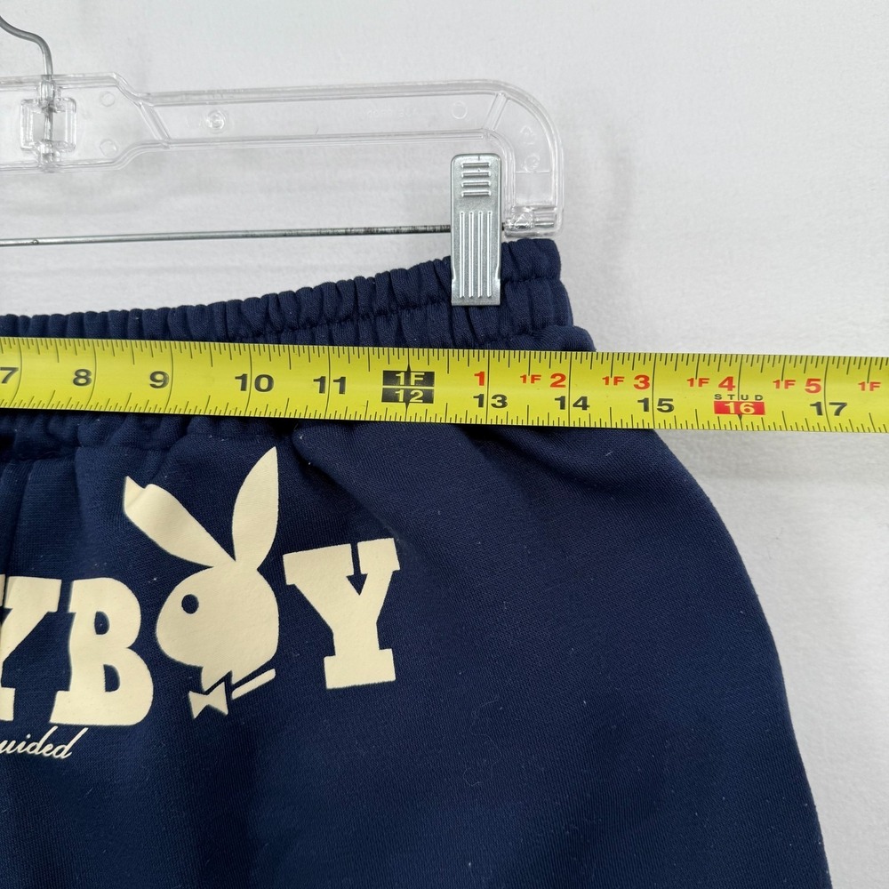 PLAYBOY Navy Blue Shorts with Cream Logo - Picture 5 of 10